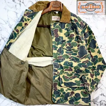 70s 80s SAFTBAK 헌팅 자켓 덕 헌터 카모 무늬
