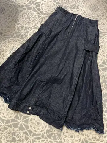 nano art 나노아트 데님 재구축 디자인 맥시 길이 스커트