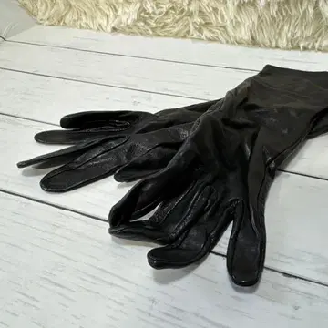 컨디션 최상 여성용 장갑 시어링 가죽 램 가죽 블랙