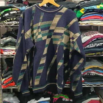 USA 구제 의류 JANTZEN 아크릴 총무늬 니트 스웨터