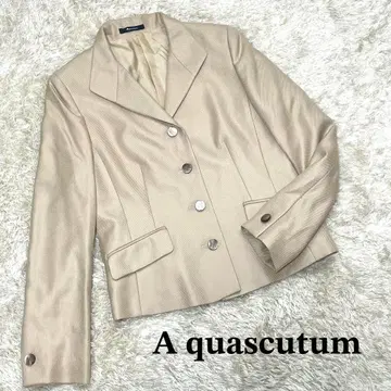 아쿠아 스큐텀 테일러드 자켓 베이지 샴페인 골드 조개 버튼
