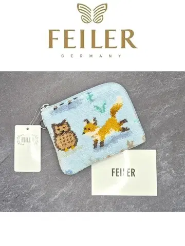 FEILER 윈터 애니멀즈 L자 미니 파우치 라이트 블루