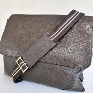 레어 던힐 메신저 백 가죽 다크 브라운 A4 크로스 바디