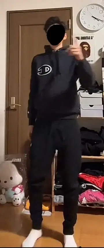 Champion 블랙 후드티