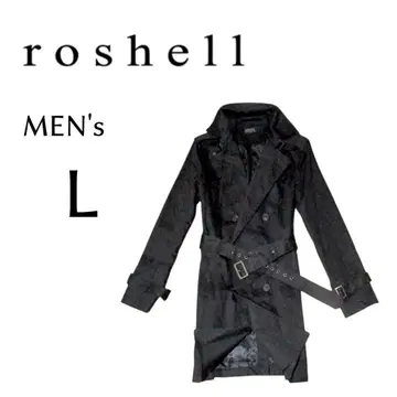 남성용 L 사이즈 roshell 트렌치코트 블랙 컬러