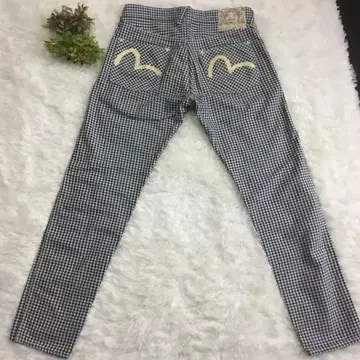 EVISU 체크 테이퍼드 데님 w34 lot5500 일본제 카모메