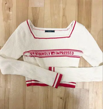 EMODA 스퀘어 넥 크롭 니트