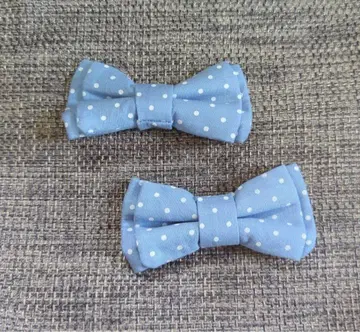 스카이블루 도트 나비 넥타이 2개 세트