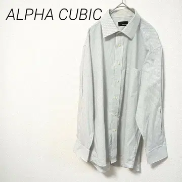 ALPHA CUBIC 스트라이프 긴팔 셔츠 L 캐주얼 비즈니스