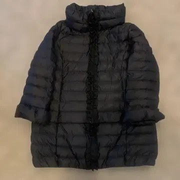 빅 사이즈 투 비 시크 포근한 옷깃 자수 프릴 다운 코트 2way