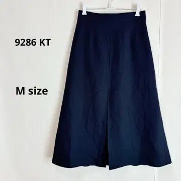 9286KT 플레어 스커트 M 네이비 미디엄 기장 프론트 슬릿 스타일