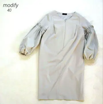 하자품 modify 베이지 원피스 사이즈 40 벌룬 소매 당일 발송