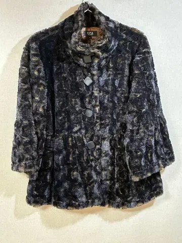 인조 모피 7부 소매 숏 기장 코트 3L