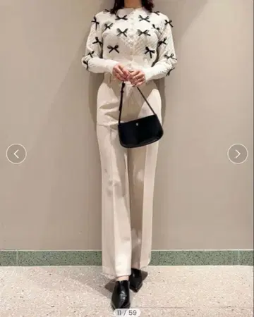 SNIDEL 스나이델 슬림 레그 스트레치 팬츠 화이트