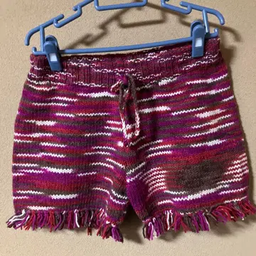 손뜨개질 울 단염 여성용 숏팬츠 버건디 계열/프리 사이즈