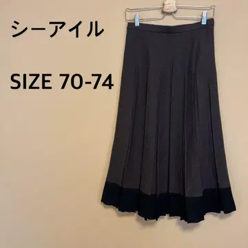 [] 플리츠 니트 스커트/바이컬러/그레이/블랙/심플