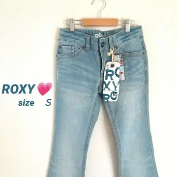 ROXY 로우라이즈 플레어 데님 라이트 블루 스트레치 미사용 택 포함