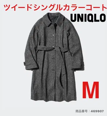 [ 무료배송 ] UNIQLO 트위드 싱글 칼라 코트 M 사이즈 유니클로