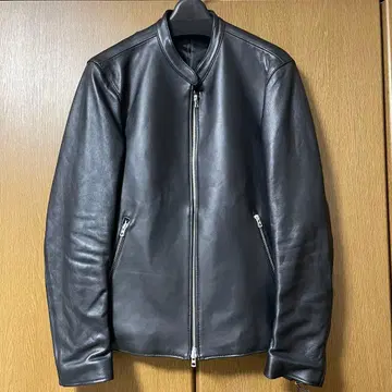 LIDNM 블랙 가죽 싱글 라이더 자켓