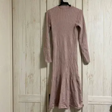 [ 익명 배송 ] 머큐리 듀오 니트 롱 원피스 핑크 머메이드