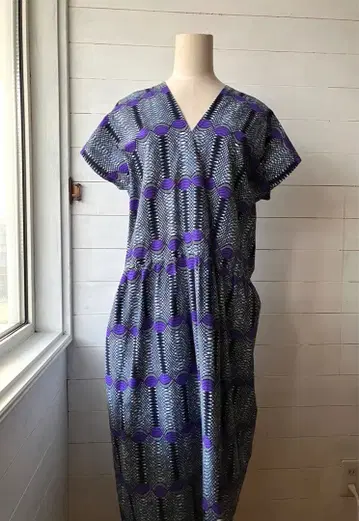 아프리칸 롱 원피스 프린트 패브릭 핸드메이드