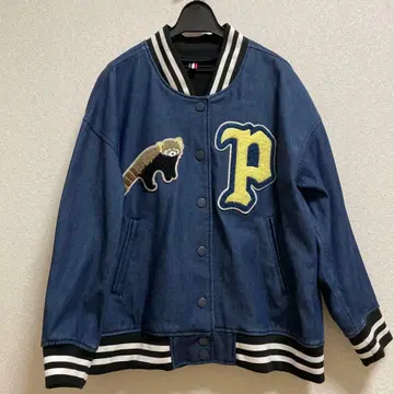 PERSON'S 퍼슨즈 본딩 데님 바시티 자켓 M