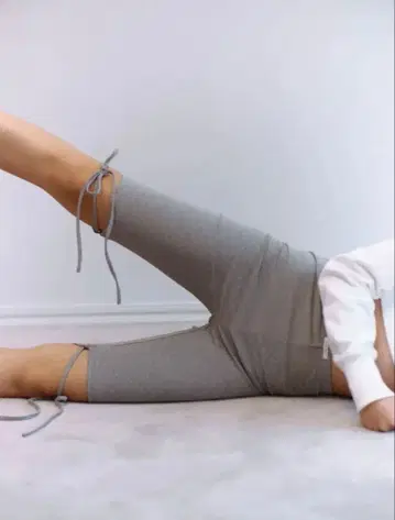 Rosarymoon ~BASIC~ Ribbon Leggings 그레이