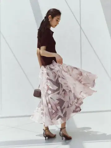 택 포함 Mystrada 페더 페탈 펄 스커트