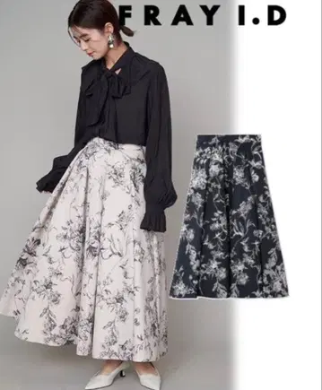 프레이 아이디 볼륨 턱 프린트 스커트 사이즈 0
