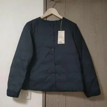 경량 다운 포켓터블 노카라 자켓 M 블랙 여성용