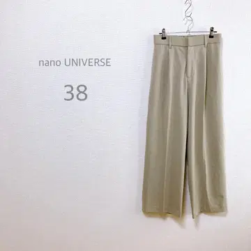 [ nano UNIVERSE ] 턱 와이드 팬츠 허리밴딩 오피스