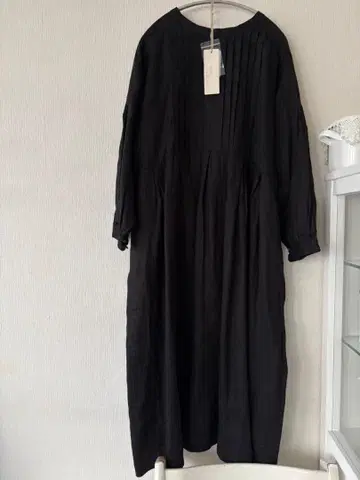 studio CLIP 2WAY 프렌치 린넨 턱 원피스 블랙