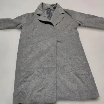 그레이 롱 코트 스냅 버튼 포함
