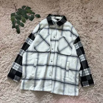 6692 디바이데드 셔츠 자켓 [ L ] 화이트 블랙/체크/플란넬