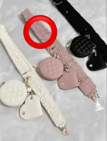 시마무라 coco 하트형 프릴 디자인 스마트폰 숄더 백 핑크