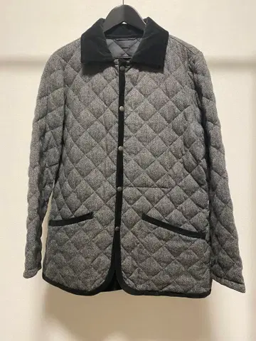 유나이티드 애로우즈 그레이 퀼팅 자켓 벨벳 옷깃