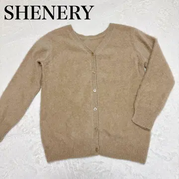 SHENERY 시너리 퍼 캐시미어 니트 가디건 베이지 울