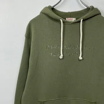 WAREHOUSE (웨어하우스) 침염 프린트 후드티 올리브 그린