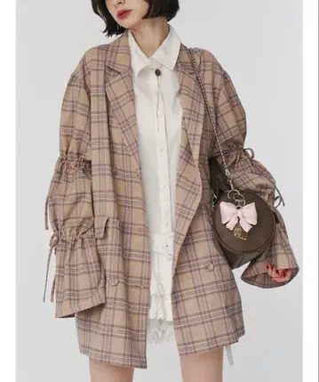 jouetie 슬리브 리본 자켓 미니 원피스