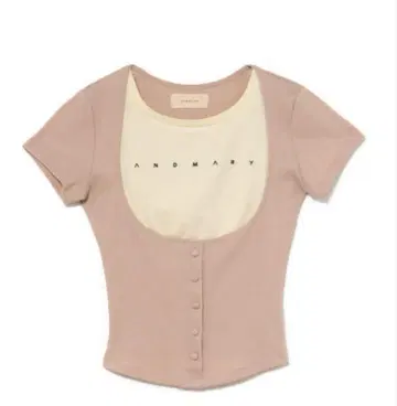 앤드마리 andmarry 로고 베이지 핑크 상의