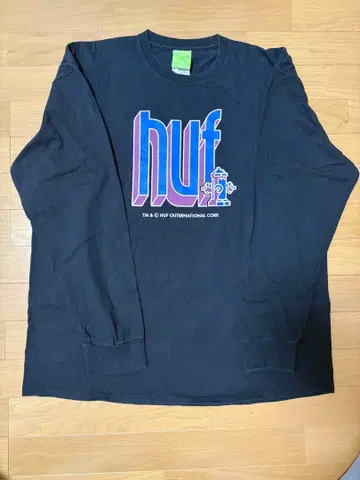 HUF 블랙 긴팔 T셔츠 XXL