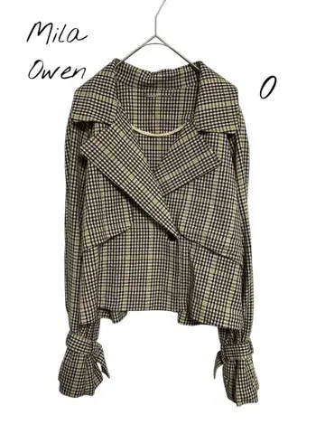 Mila Owen 테일러드 자켓 상의 겉옷 체크 무늬 0