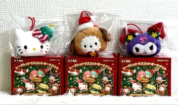 미개봉 새상품 산리오 시크릿 마스코트 오너먼트 (크리스마스) 3세트