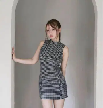 ANDMARY Natalie Check mini dress black