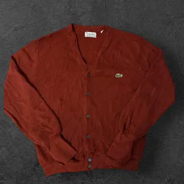 레어 컬러 80s LACOSTE IZOD 가디건 브라운