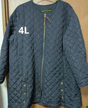 빅 사이즈 4L 따뜻한 네이비 퀼팅 코트