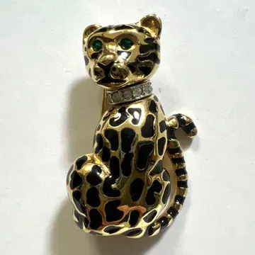 D'ORLAN 돌란 레오파드 모티브 브로치 빈티지 골드