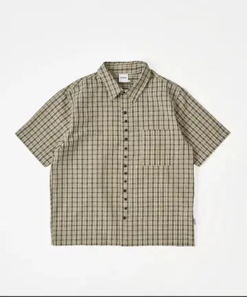 WISH FOR EVER 페이크 버튼 시어서커 숏 셔츠