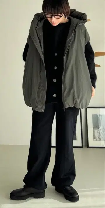 argue FOODIE OVER DOWN VEST/olive gray