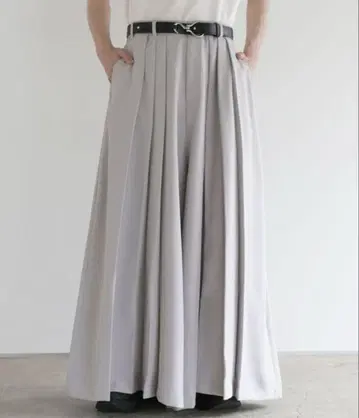 LILL 하이웨스트 와이드 드레이프 플리츠 하카마 슬랙스 남성용 여성용